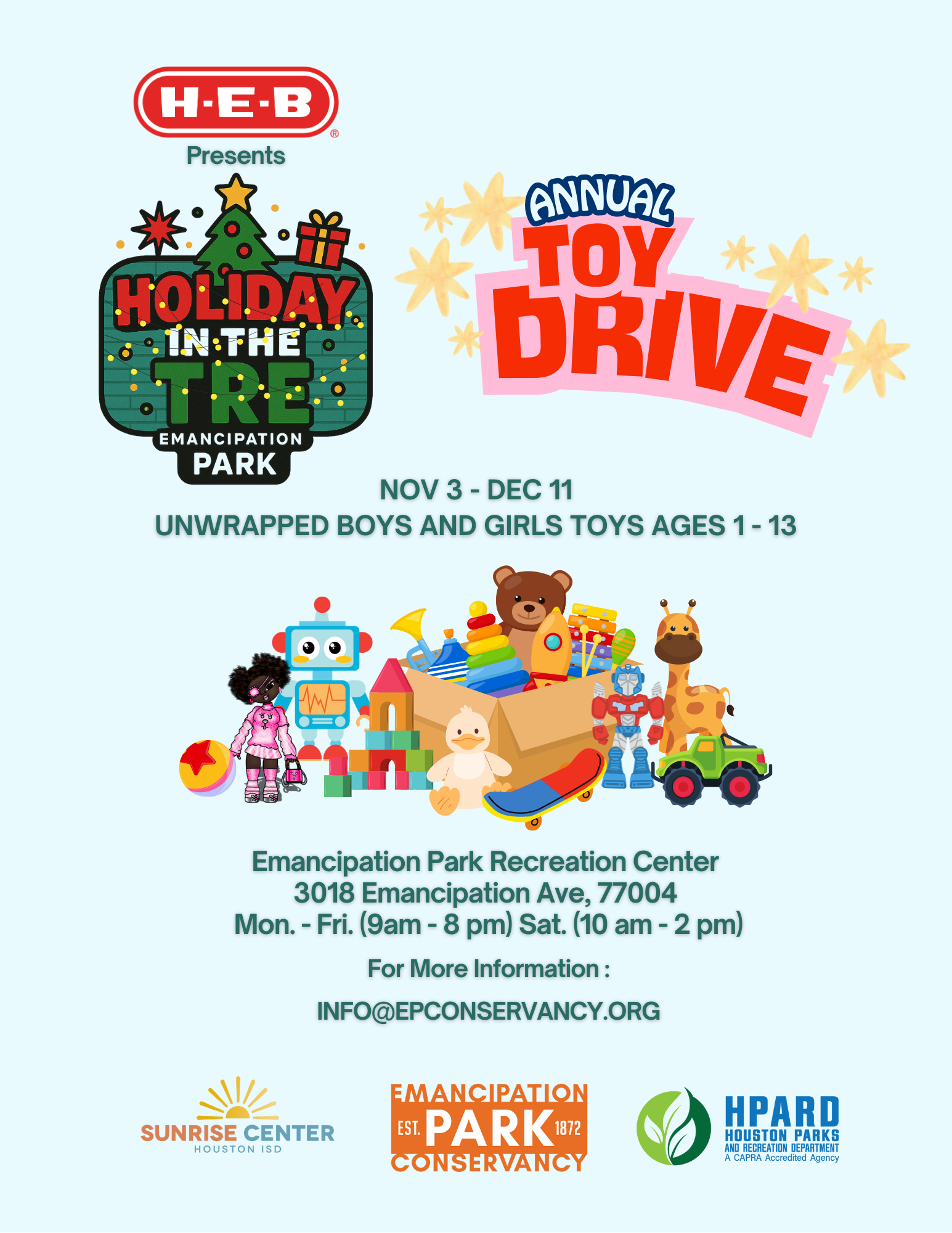 Holiday in the Tre - 2025 Toy Drive Flyer